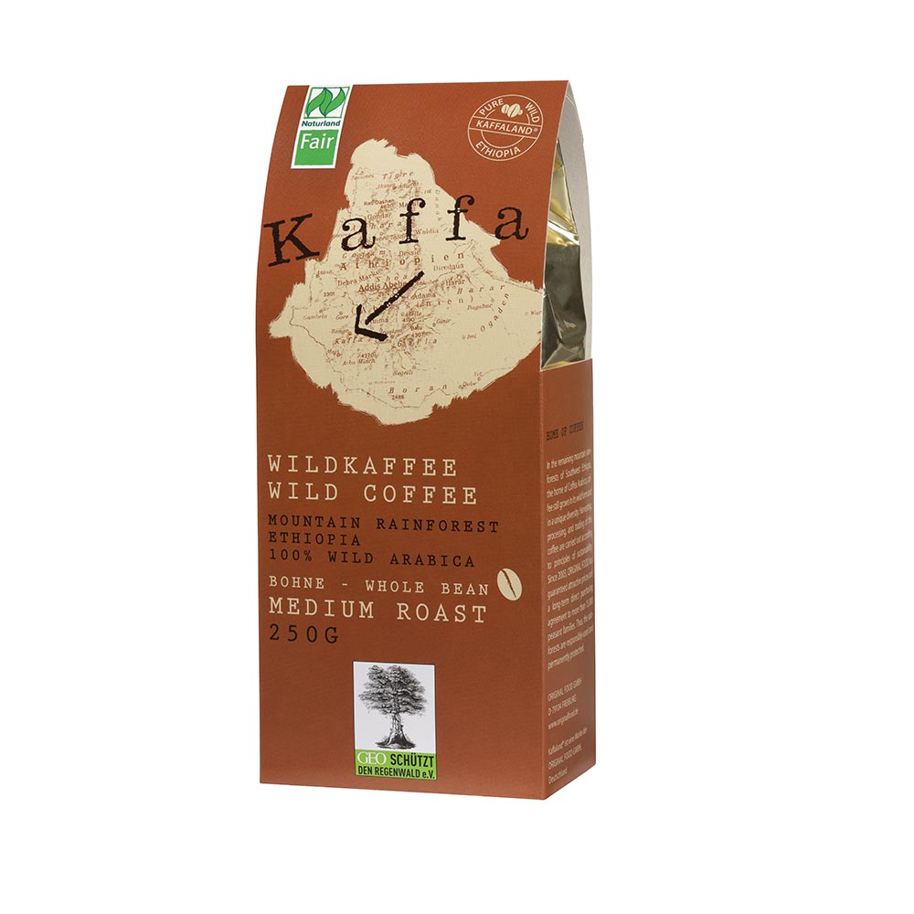 Kaffa Fairtrade Wildkaffee medium ganze Bohne