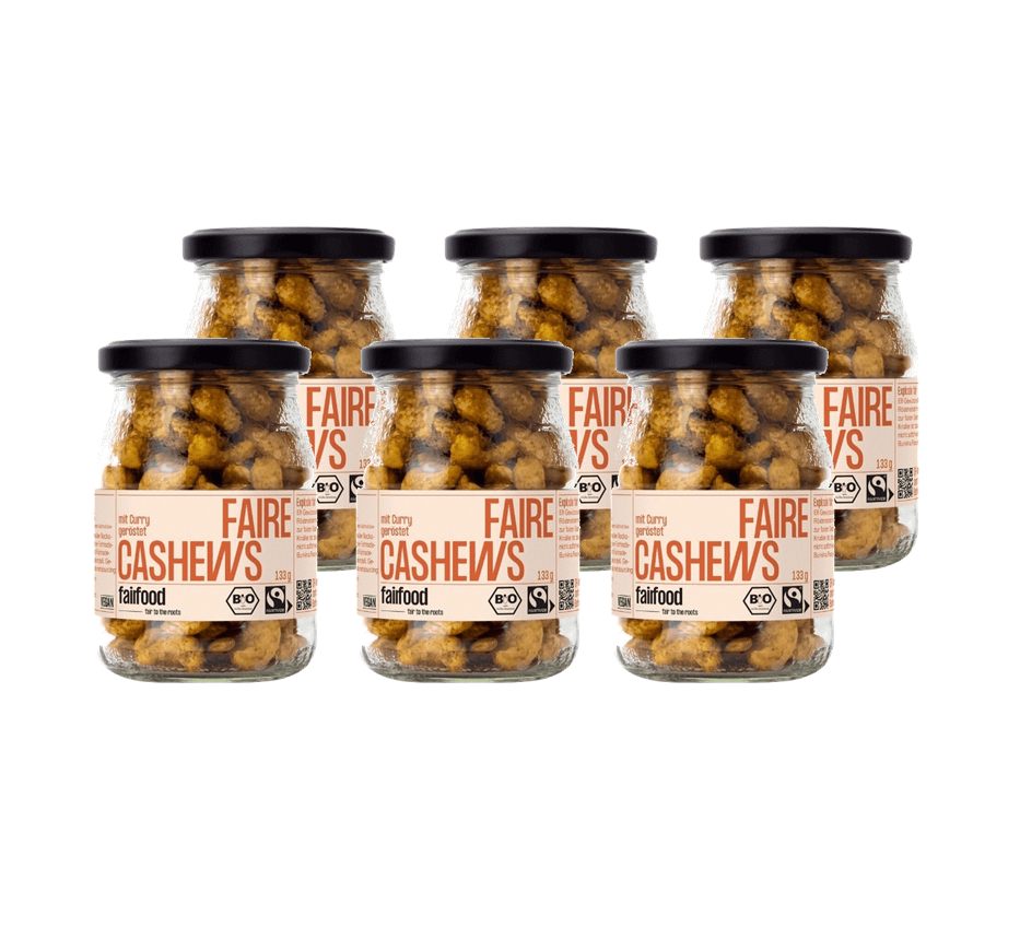 Cashewkerne mit Curry und Meersalz 6er Set