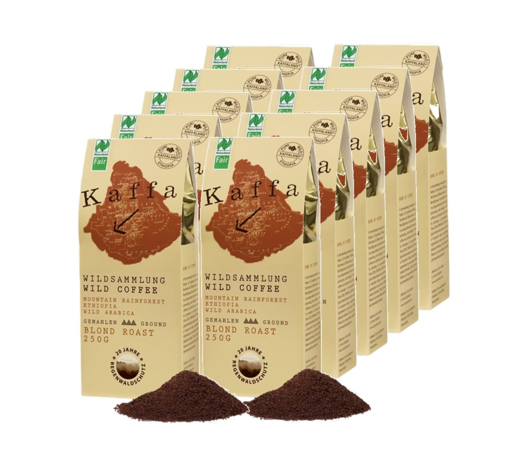 Kaffa Wildkaffee mild gemahlen 10er Set