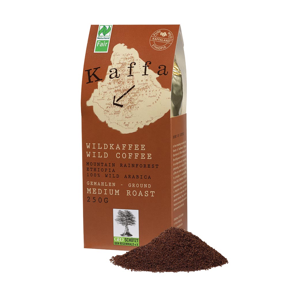 Kaffa Fairtrade Wildkaffee medium gemahlen
