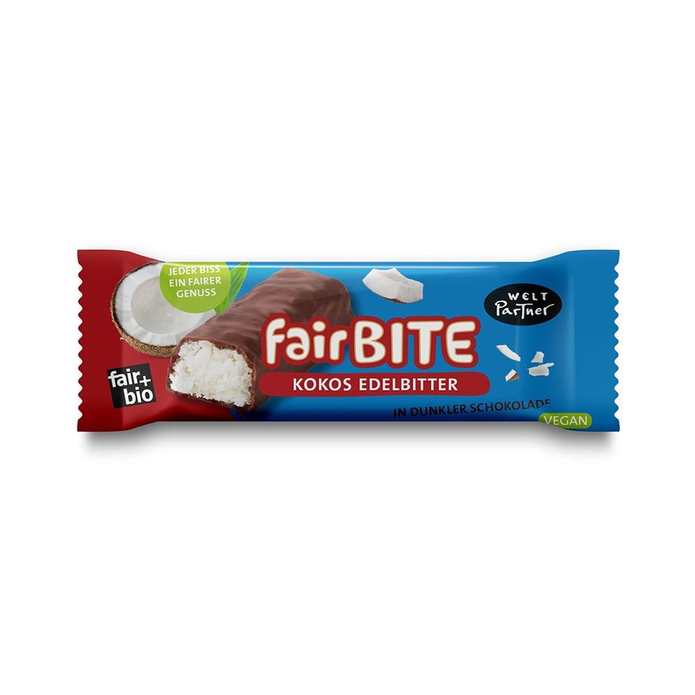 Weltpartner Kokosriegel mit Edelbitterschokolade