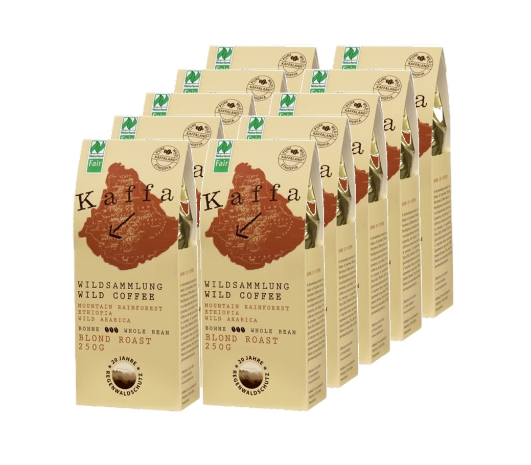 Kaffa Wildkaffee mild Bohne 10er Set