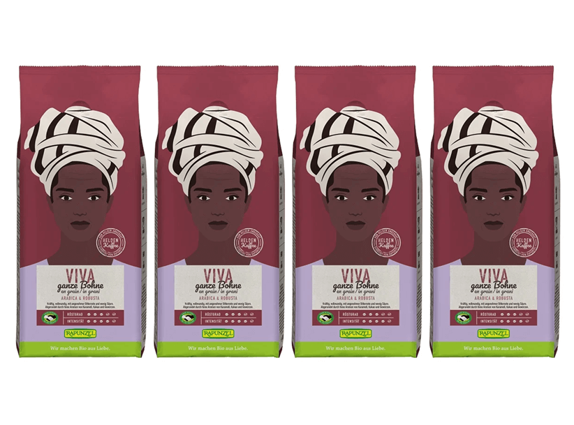 Rapunzel Heldenkaffee Viva ganze Bohne 4er Set