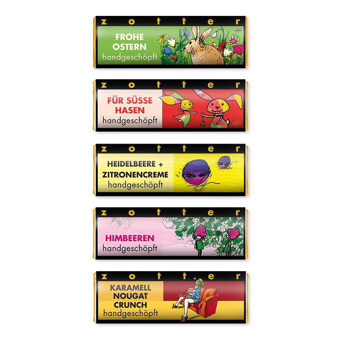 Zotter handgeschöpfte Schoko-Minis Frohe Ostern