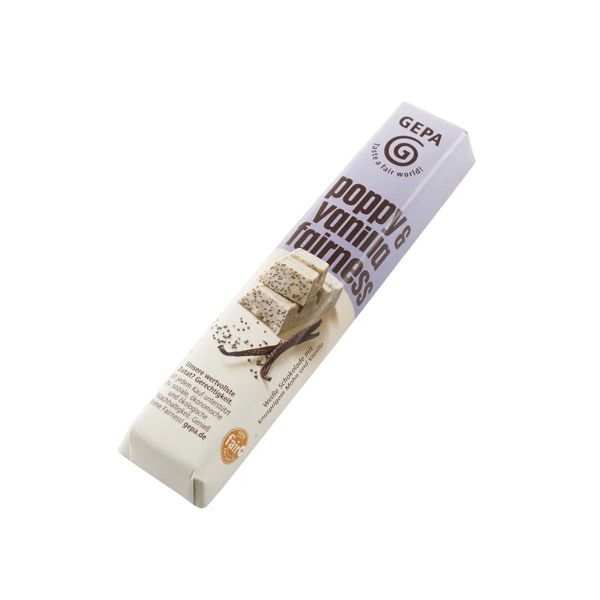 gepa bio schokoriegel poppy vanilla