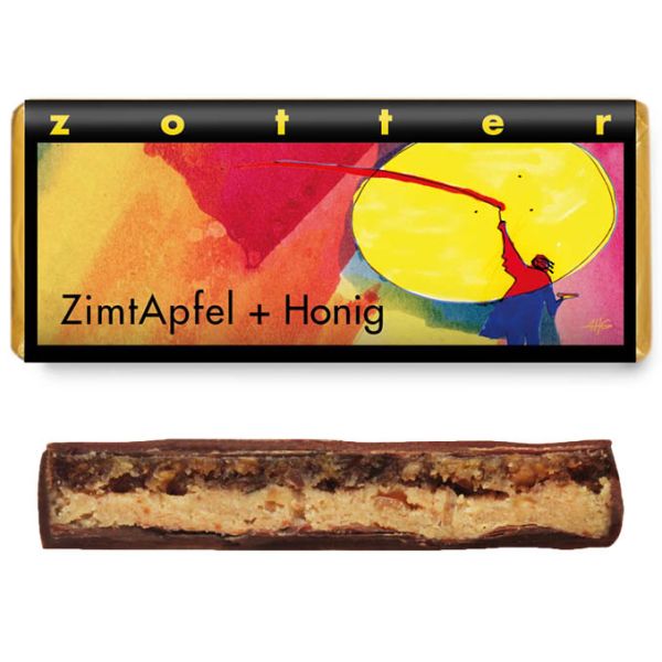 zotter Fairtrade Schokolade ZimtApfel + Honig