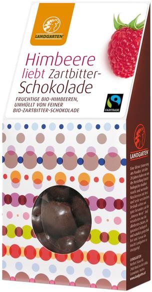 Fairtrade Schokolade Landgarten Himbeere Zartbitter
