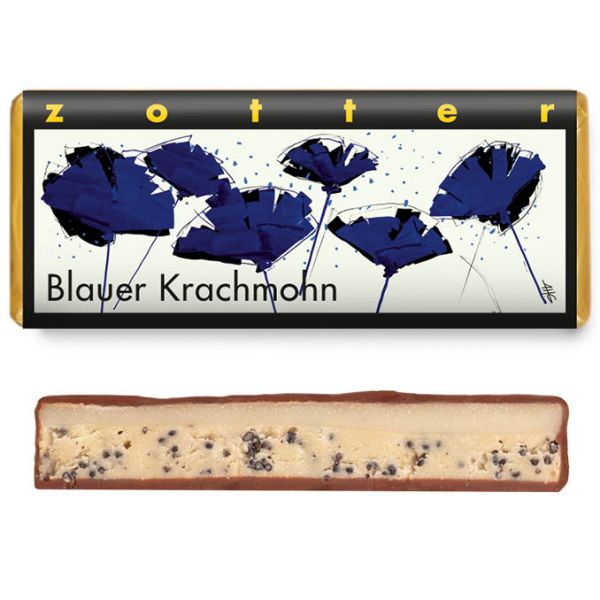 Zotter Schokolade Blauer Krachmohn