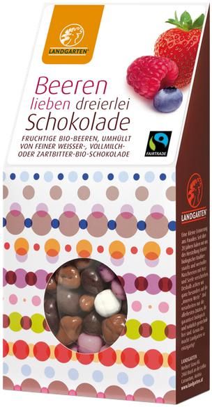 Fairtrade Schokolade Landgarten Beeren Dreierlei Schokolade