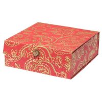 Geschenkbox rot gold handgeschöpftes papier