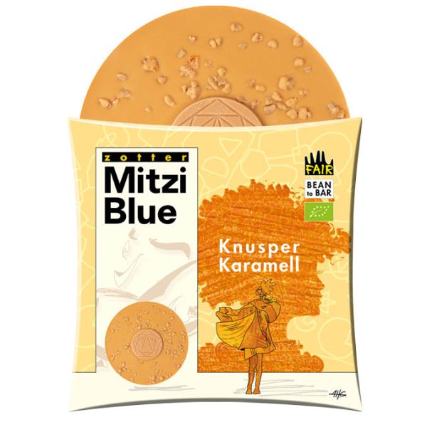 Fairtrade Schokolade Zotter Mitzi Blue Knusper Karamell