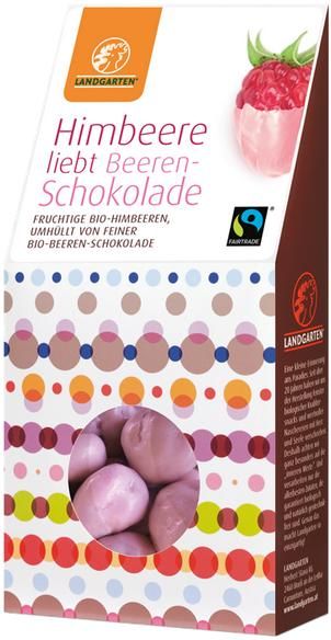 Fairtrade Schokolade Landgarten Himbeere Beerenschokolade