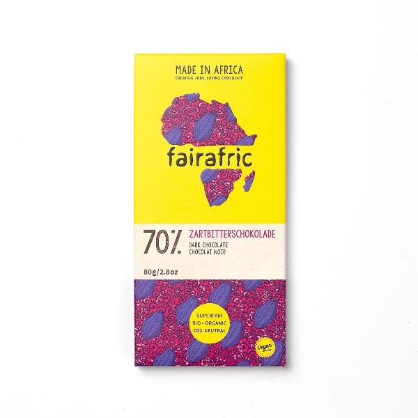 fairafric bio schokolade zartbitter 70 verpackt