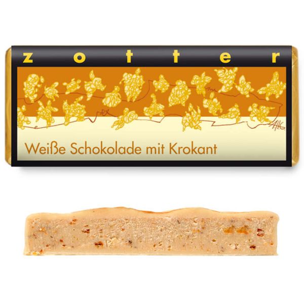 zotter handgeschöpfte schokolade weiß krokant