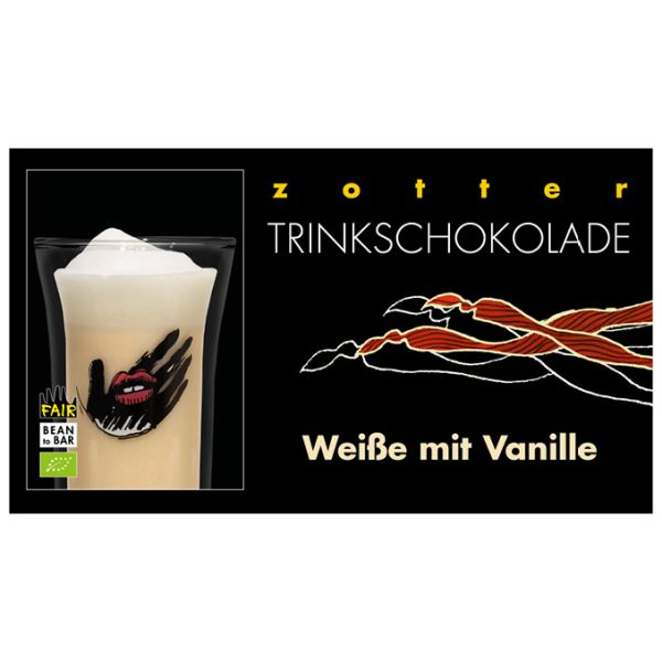 Zotter Trinkschokolade Weiße mit Vanille 1