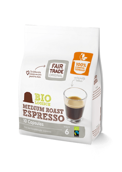 fair trade original espressokapseln medium kompostierbar