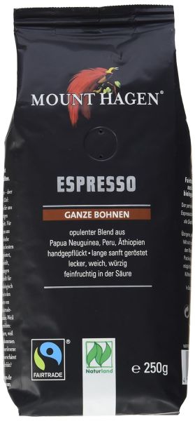 Mount Hagen Fairtrade Espresso ganze Bohne