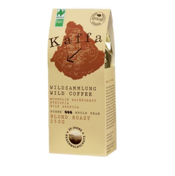 Kaffa Fairtrade Wildkaffee mild ganze Bohne