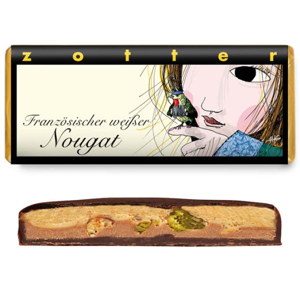 zotter handgeschöpft französischer weißer nougat