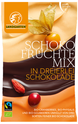 Fairtrade Schokolade Landgarten Schoko-Früchte-Mix