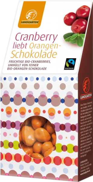 Fairtrade Schokolade Landgarten Cranberry Orangenschokolade