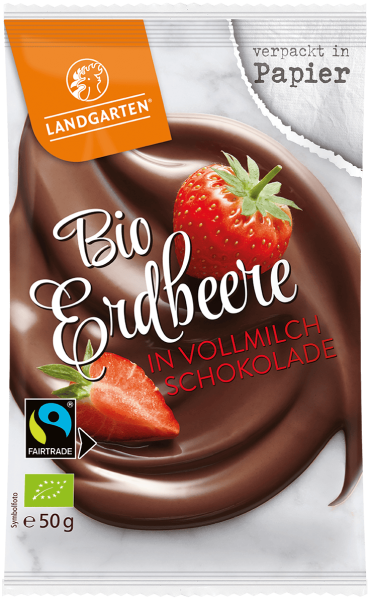 Landgarten Erdbeeren in Vollmilchschokolade