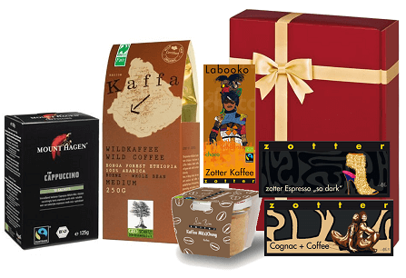 Fairtrade Geschenkset Kaffee bordeaux