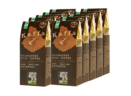 Kaffa Fairtrade Wildkaffee mild Bohne 10er set